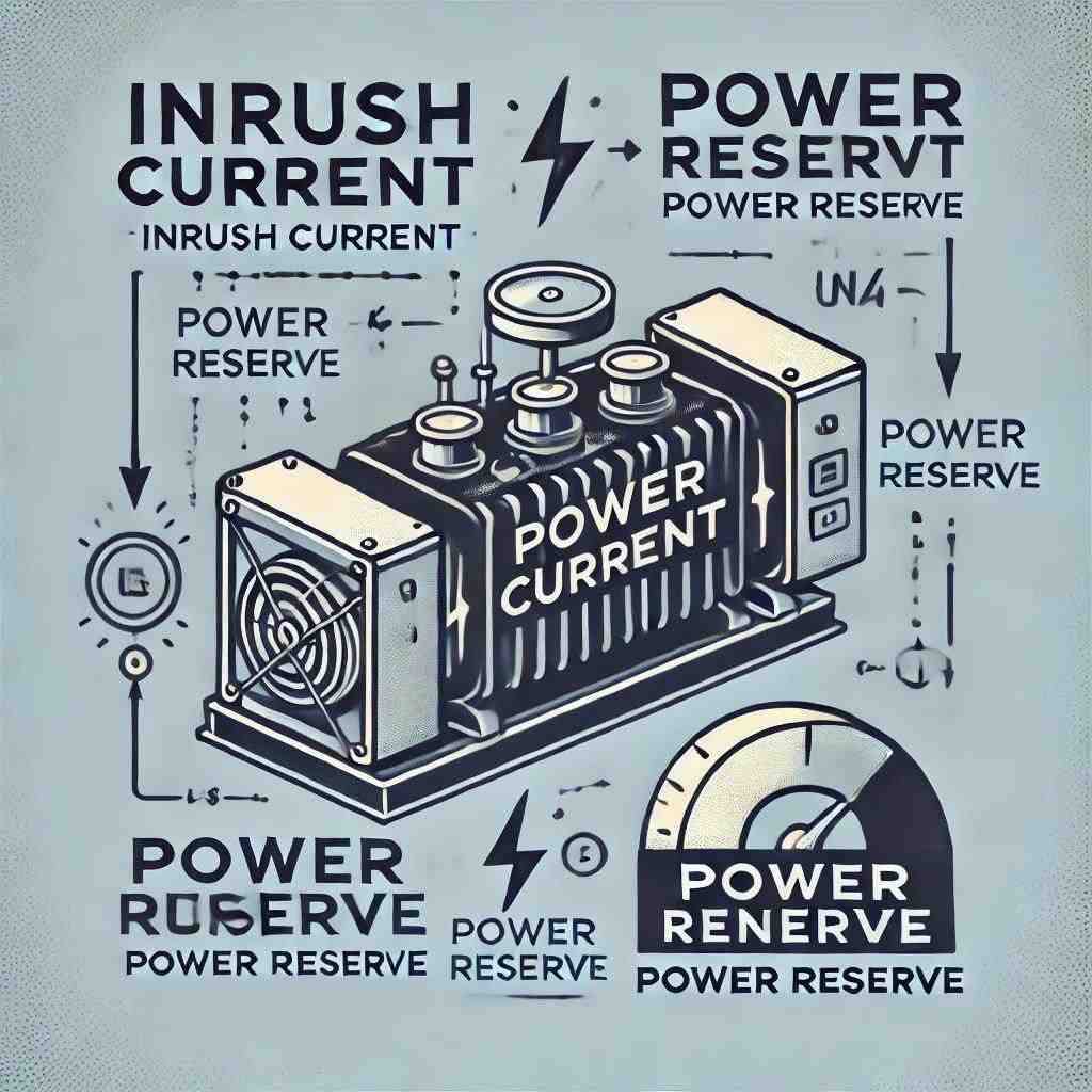 Что такое «пусковой ток» и «запас мощности» электрогенератора?