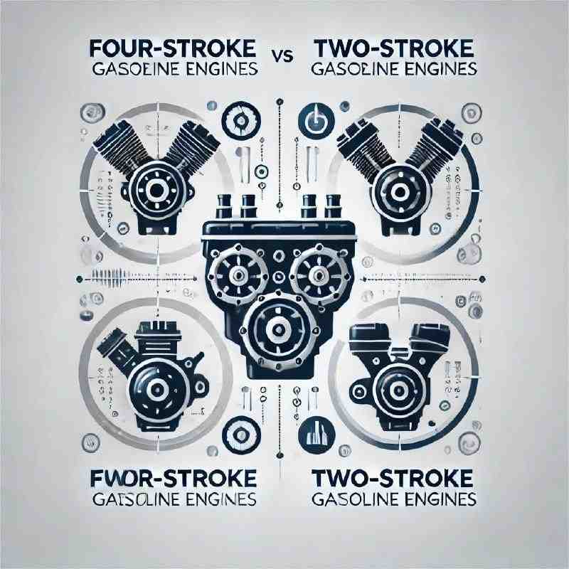 В чем заключается отличие четырехтактных бензиновых двигателей от двухтактных?