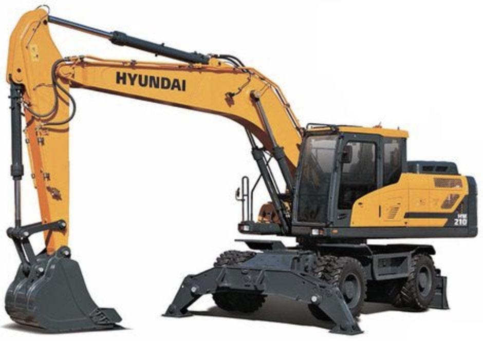 Колесный экскаватор Hyundai HW210