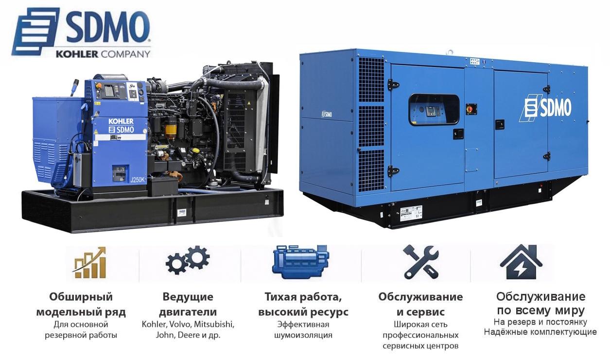 Генератор SDMO J250K в кожухе