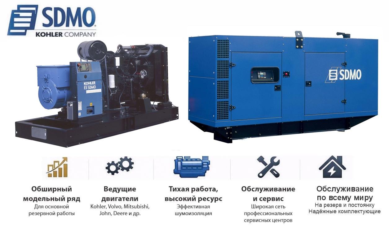 Генератор SDMO D275II в кожухе