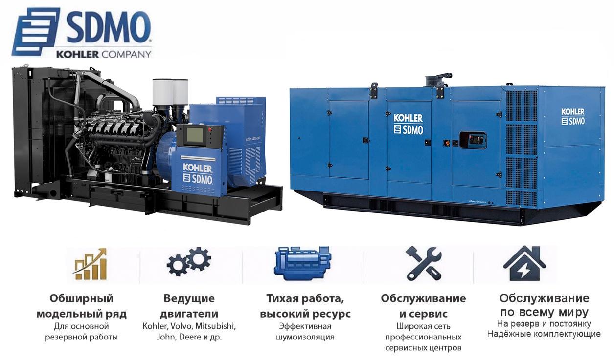 Генератор SDMO KD800-F в кожухе