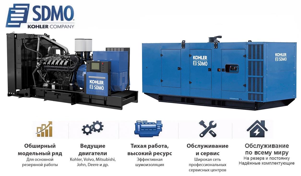 Генератор SDMO KD900-F в кожухе